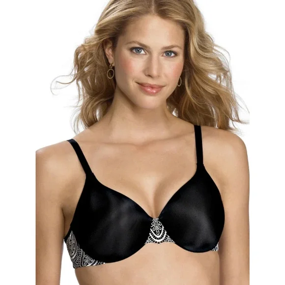 Bali Concealers Beautiful Black Lightly Lined Underwire T-Shirt Bra Size 40D - Picture 1 of 5